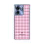 スリムプロテクションケース［ Houndstooth Pattern Pink with LANVIN en Bleu logo- ランバン 千鳥格子柄 ピンク ］