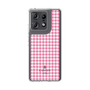 スリムプロテクションケース［ Houndstooth Pattern Pink with LANVIN en Bleu logo- ランバン 千鳥格子柄 ピンク ］