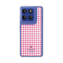 スリムプロテクションケース［ Houndstooth Pattern Pink with LANVIN en Bleu logo- ランバン 千鳥格子柄 ピンク ］