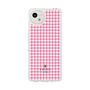 スリムプロテクションケース［ Houndstooth Pattern Pink with LANVIN en Bleu logo- ランバン 千鳥格子柄 ピンク ］