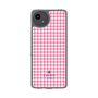 スリムプロテクションケース［ Houndstooth Pattern Pink with LANVIN en Bleu logo- ランバン 千鳥格子柄 ピンク ］