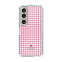 スリムプロテクションケース［ Houndstooth Pattern Pink with LANVIN en Bleu logo- ランバン 千鳥格子柄 ピンク ］