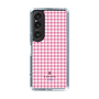 スリムプロテクションケース［ Houndstooth Pattern Pink with LANVIN en Bleu logo- ランバン 千鳥格子柄 ピンク ］