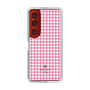 スリムプロテクションケース［ Houndstooth Pattern Pink with LANVIN en Bleu logo- ランバン 千鳥格子柄 ピンク ］