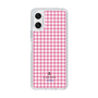 スリムプロテクションケース［ Houndstooth Pattern Pink with LANVIN en Bleu logo- ランバン 千鳥格子柄 ピンク ］