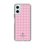 スリムプロテクションケース［ Houndstooth Pattern Pink with LANVIN en Bleu logo- ランバン 千鳥格子柄 ピンク ］