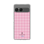 スリムプロテクションケース［ Houndstooth Pattern Pink with LANVIN en Bleu logo- ランバン 千鳥格子柄 ピンク ］