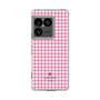 スリムプロテクションケース［ Houndstooth Pattern Pink with LANVIN en Bleu logo- ランバン 千鳥格子柄 ピンク ］