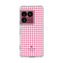 スリムプロテクションケース［ Houndstooth Pattern Pink with LANVIN en Bleu logo- ランバン 千鳥格子柄 ピンク ］