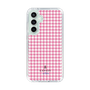 スリムプロテクションケース［ Houndstooth Pattern Pink with LANVIN en Bleu logo- ランバン 千鳥格子柄 ピンク ］