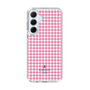 スリムプロテクションケース［ Houndstooth Pattern Pink with LANVIN en Bleu logo- ランバン 千鳥格子柄 ピンク ］