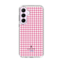 スリムプロテクションケース［ Houndstooth Pattern Pink with LANVIN en Bleu logo- ランバン 千鳥格子柄 ピンク ］