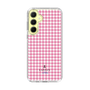 スリムプロテクションケース［ Houndstooth Pattern Pink with LANVIN en Bleu logo- ランバン 千鳥格子柄 ピンク ］