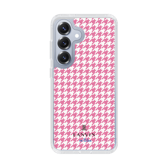 スリムプロテクションケース［ Houndstooth Pattern Pink with LANVIN en Bleu logo- ランバン 千鳥格子柄 ピンク ］