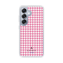 スリムプロテクションケース［ Houndstooth Pattern Pink with LANVIN en Bleu logo- ランバン 千鳥格子柄 ピンク ］