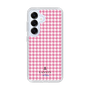 スリムプロテクションケース［ Houndstooth Pattern Pink with LANVIN en Bleu logo- ランバン 千鳥格子柄 ピンク ］