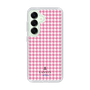 スリムプロテクションケース［ Houndstooth Pattern Pink with LANVIN en Bleu logo- ランバン 千鳥格子柄 ピンク ］