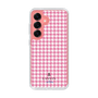 スリムプロテクションケース［ Houndstooth Pattern Pink with LANVIN en Bleu logo- ランバン 千鳥格子柄 ピンク ］