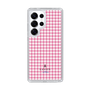 スリムプロテクションケース［ Houndstooth Pattern Pink with LANVIN en Bleu logo- ランバン 千鳥格子柄 ピンク ］