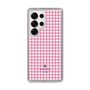 スリムプロテクションケース［ Houndstooth Pattern Pink with LANVIN en Bleu logo- ランバン 千鳥格子柄 ピンク ］