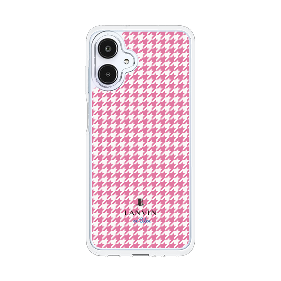 スリムプロテクションケース［ Houndstooth Pattern Pink with LANVIN en Bleu logo- ランバン 千鳥格子柄 ピンク ］