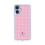 スリムプロテクションケース［ Houndstooth Pattern Pink with LANVIN en Bleu logo- ランバン 千鳥格子柄 ピンク ］