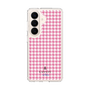 スリムプロテクションケース［ Houndstooth Pattern Pink with LANVIN en Bleu logo- ランバン 千鳥格子柄 ピンク ］