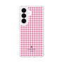 スリムプロテクションケース［ Houndstooth Pattern Pink with LANVIN en Bleu logo- ランバン 千鳥格子柄 ピンク ］
