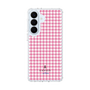 スリムプロテクションケース［ Houndstooth Pattern Pink with LANVIN en Bleu logo- ランバン 千鳥格子柄 ピンク ］