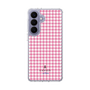 スリムプロテクションケース［ Houndstooth Pattern Pink with LANVIN en Bleu logo- ランバン 千鳥格子柄 ピンク ］
