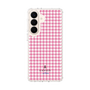 スリムプロテクションケース［ Houndstooth Pattern Pink with LANVIN en Bleu logo- ランバン 千鳥格子柄 ピンク ］