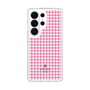 スリムプロテクションケース［ Houndstooth Pattern Pink with LANVIN en Bleu logo- ランバン 千鳥格子柄 ピンク ］