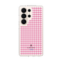 スリムプロテクションケース［ Houndstooth Pattern Pink with LANVIN en Bleu logo- ランバン 千鳥格子柄 ピンク ］