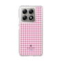 スリムプロテクションケース［ Houndstooth Pattern Pink with LANVIN en Bleu logo- ランバン 千鳥格子柄 ピンク ］