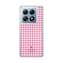 スリムプロテクションケース［ Houndstooth Pattern Pink with LANVIN en Bleu logo- ランバン 千鳥格子柄 ピンク ］