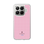 スリムプロテクションケース［ Houndstooth Pattern Pink with LANVIN en Bleu logo- ランバン 千鳥格子柄 ピンク ］