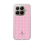 スリムプロテクションケース［ Houndstooth Pattern Pink with LANVIN en Bleu logo- ランバン 千鳥格子柄 ピンク ］