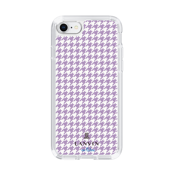 スリムプロテクションケース［ Houndstooth Pattern Purple -with LANVIN en Bleu logo ランバン 千鳥格子柄 パープル ］