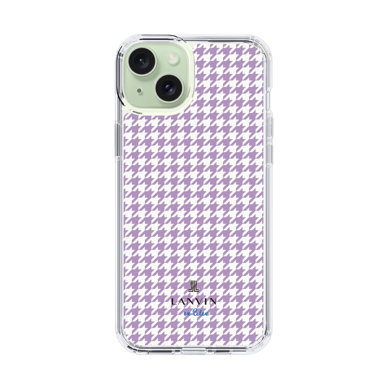 スリムプロテクションケース［ Houndstooth Pattern Purple -with LANVIN en Bleu logo ランバン 千鳥格子柄 パープル ］