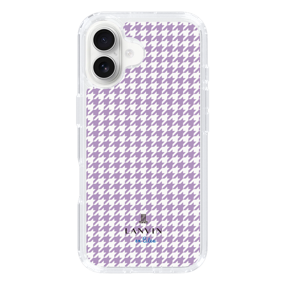 スリムプロテクションケース［ Houndstooth Pattern Purple -with LANVIN en Bleu logo ランバン 千鳥格子柄 パープル ］