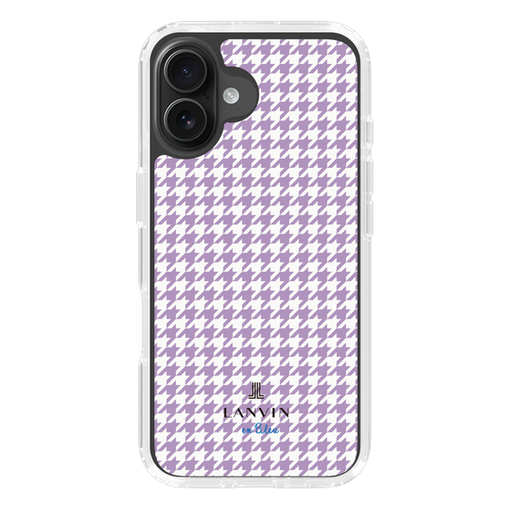 スリムプロテクションケース［ Houndstooth Pattern Purple -with LANVIN en Bleu logo ランバン 千鳥格子柄 パープル ］