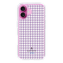 スリムプロテクションケース［ Houndstooth Pattern Purple -with LANVIN en Bleu logo ランバン 千鳥格子柄 パープル ］