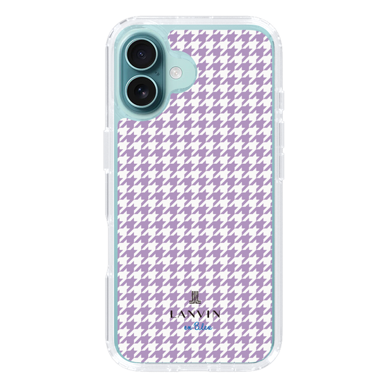 スリムプロテクションケース［ Houndstooth Pattern Purple -with LANVIN en Bleu logo ランバン 千鳥格子柄 パープル ］