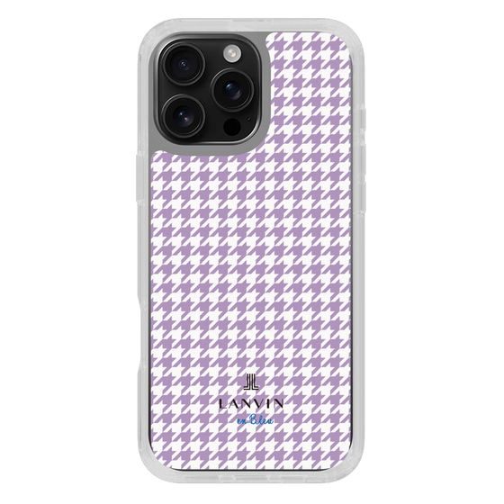 スリムプロテクションケース［ Houndstooth Pattern Purple -with LANVIN en Bleu logo ランバン 千鳥格子柄 パープル ］