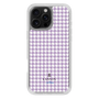 スリムプロテクションケース［ Houndstooth Pattern Purple -with LANVIN en Bleu logo ランバン 千鳥格子柄 パープル ］