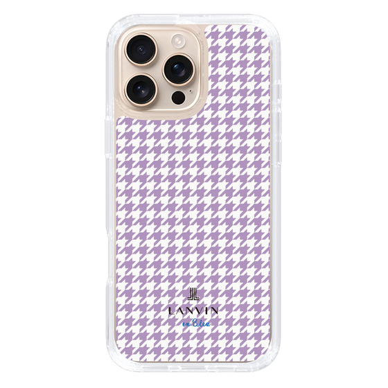 スリムプロテクションケース［ Houndstooth Pattern Purple -with LANVIN en Bleu logo ランバン 千鳥格子柄 パープル ］