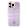 スリムプロテクションケース［ Houndstooth Pattern Purple -with LANVIN en Bleu logo ランバン 千鳥格子柄 パープル ］