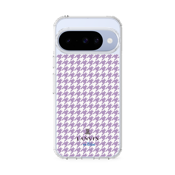スリムプロテクションケース［ Houndstooth Pattern Purple -with LANVIN en Bleu logo ランバン 千鳥格子柄 パープル ］