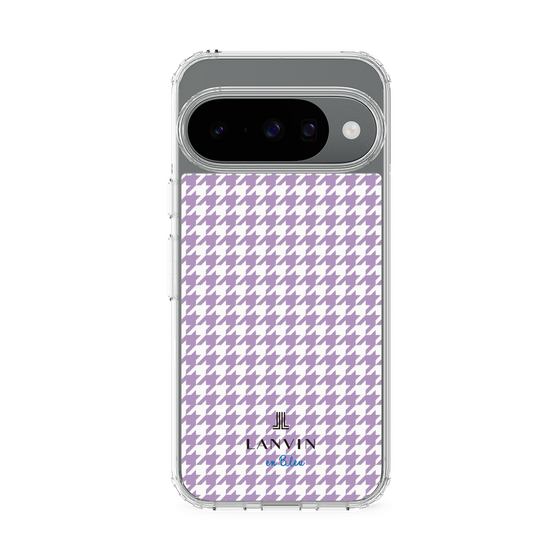 スリムプロテクションケース［ Houndstooth Pattern Purple -with LANVIN en Bleu logo ランバン 千鳥格子柄 パープル ］