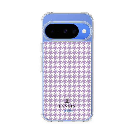 スリムプロテクションケース［ Houndstooth Pattern Purple -with LANVIN en Bleu logo ランバン 千鳥格子柄 パープル ］